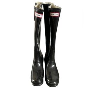 EUC - Hunter Rainboots - Shiny Black - Size 9 Women/7 Men